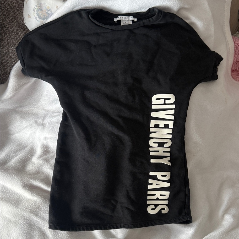 Givenchy Black Tee with White Side Lettering
